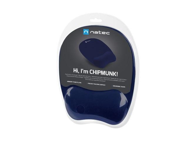 Musemåtte med håndledsstøtte - NATEC Chipmunk, navy blue, 23 × 20 cm billede