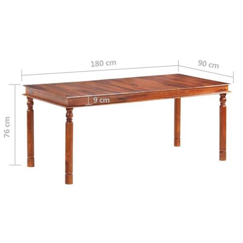 Spisebord 180x90x76 cm massivt sheeshamtræ