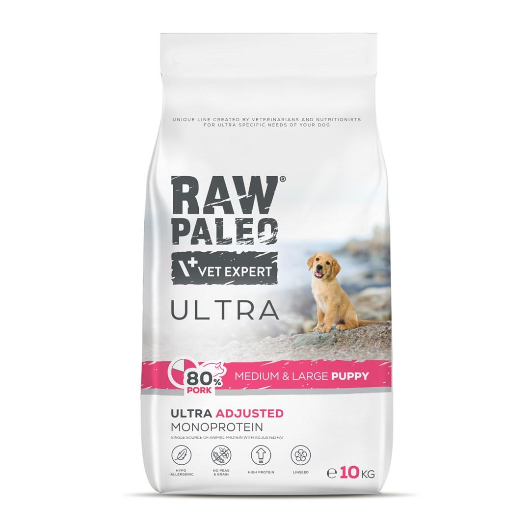 Hundefoder tørfoder - VetExpert RAW PALEO Ultra Pork Medium & Large Puppy 10 kg