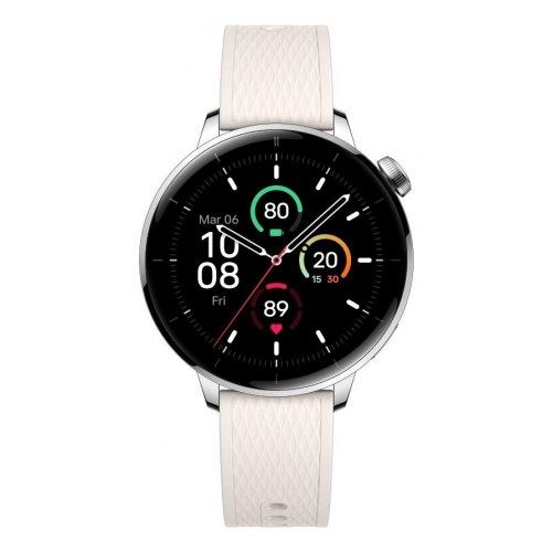 Smartwatch OnePlus Watch 3 - 43 mm, sølv/titan, AMOLED, GPS