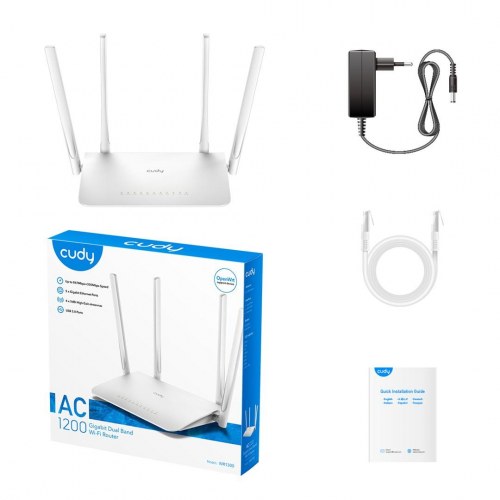 WiFi router dual-band – Cudy WR1300 Gigabit, hvid