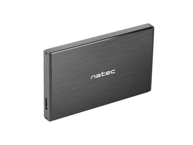 Eksternt harddiskkabinet 2,5" - NATEC RHINO GO, USB 3.0, sort aluminium billede