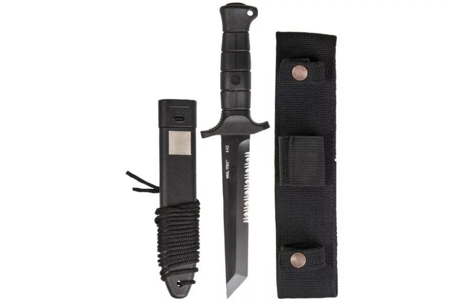 Kniv til byggeri og outdoor MIL-TEC German Combat Knife, sort, stål 440A
