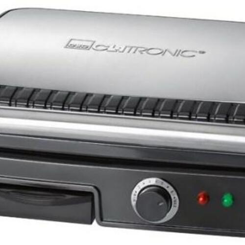 Elgrill bordmodel – Clatronic KG 3487, 2.000 W, sort/sølv