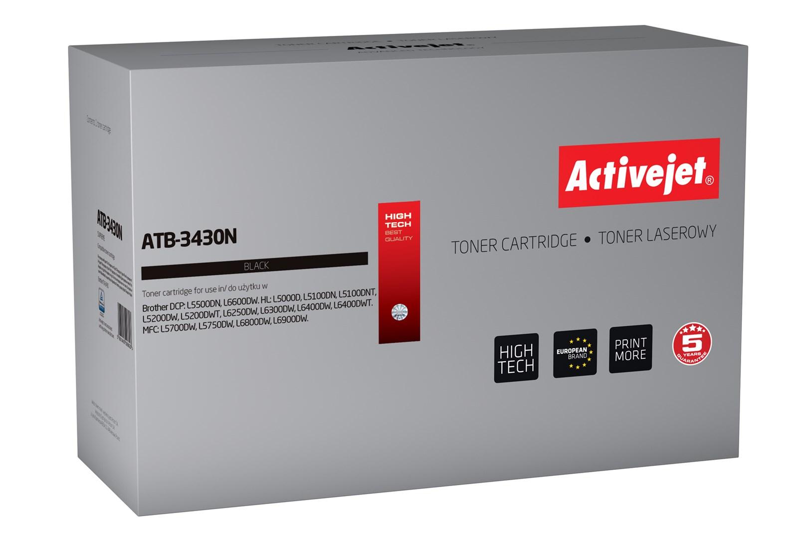 Toner til Brother – Activejet ATB-3430N, sort, kompatibel TN‑3430, ca. 3.000 sider