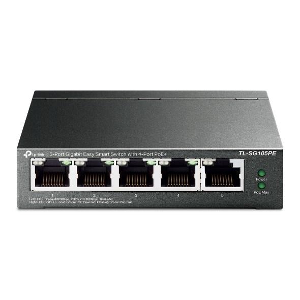 Netværksswitch TP-Link 5-port Gigabit Easy Smart PoE+ (4x PoE+)
