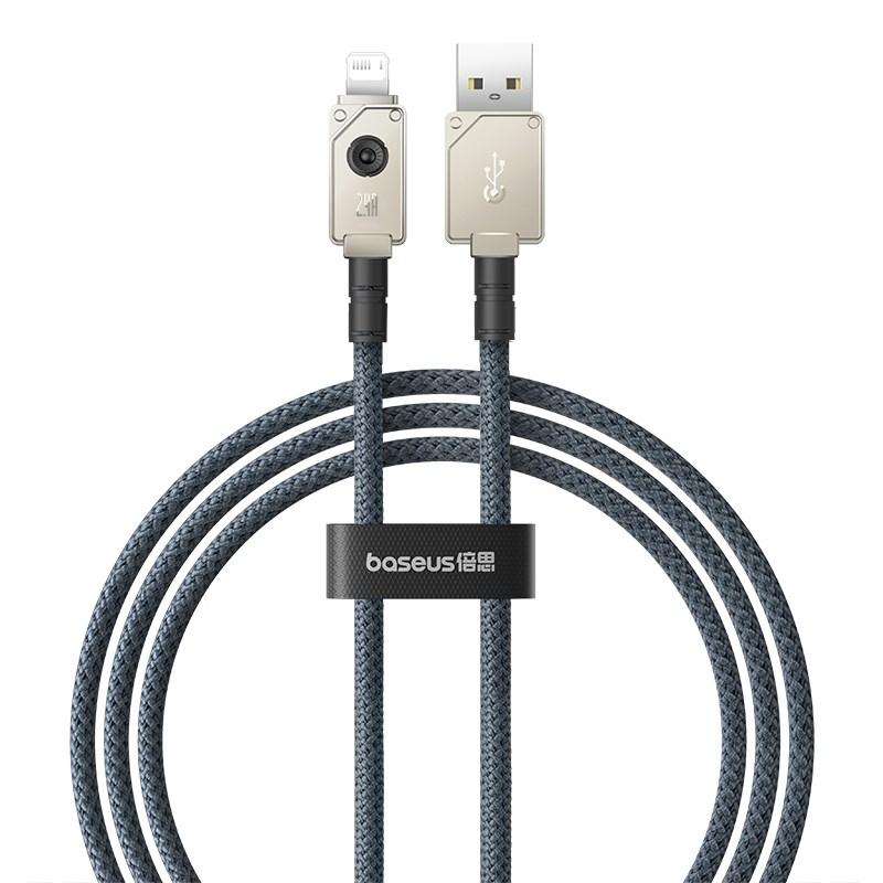 USB-kabel Lightning 1 m – Baseus Unbreakable, 5 V/2,4 A, hvid billede