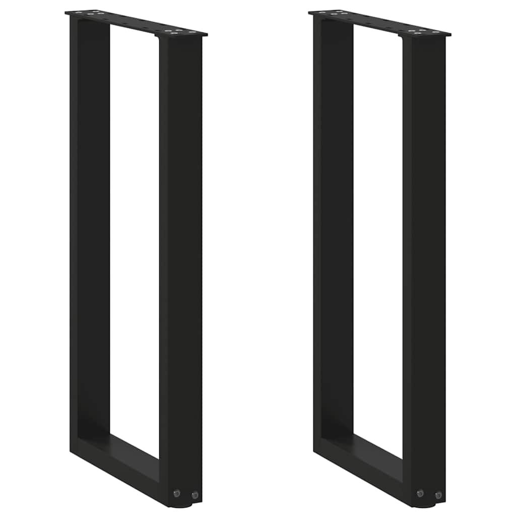 U-formede konsolbordben 2 stk. - sort stål 28 × 72-73 cm