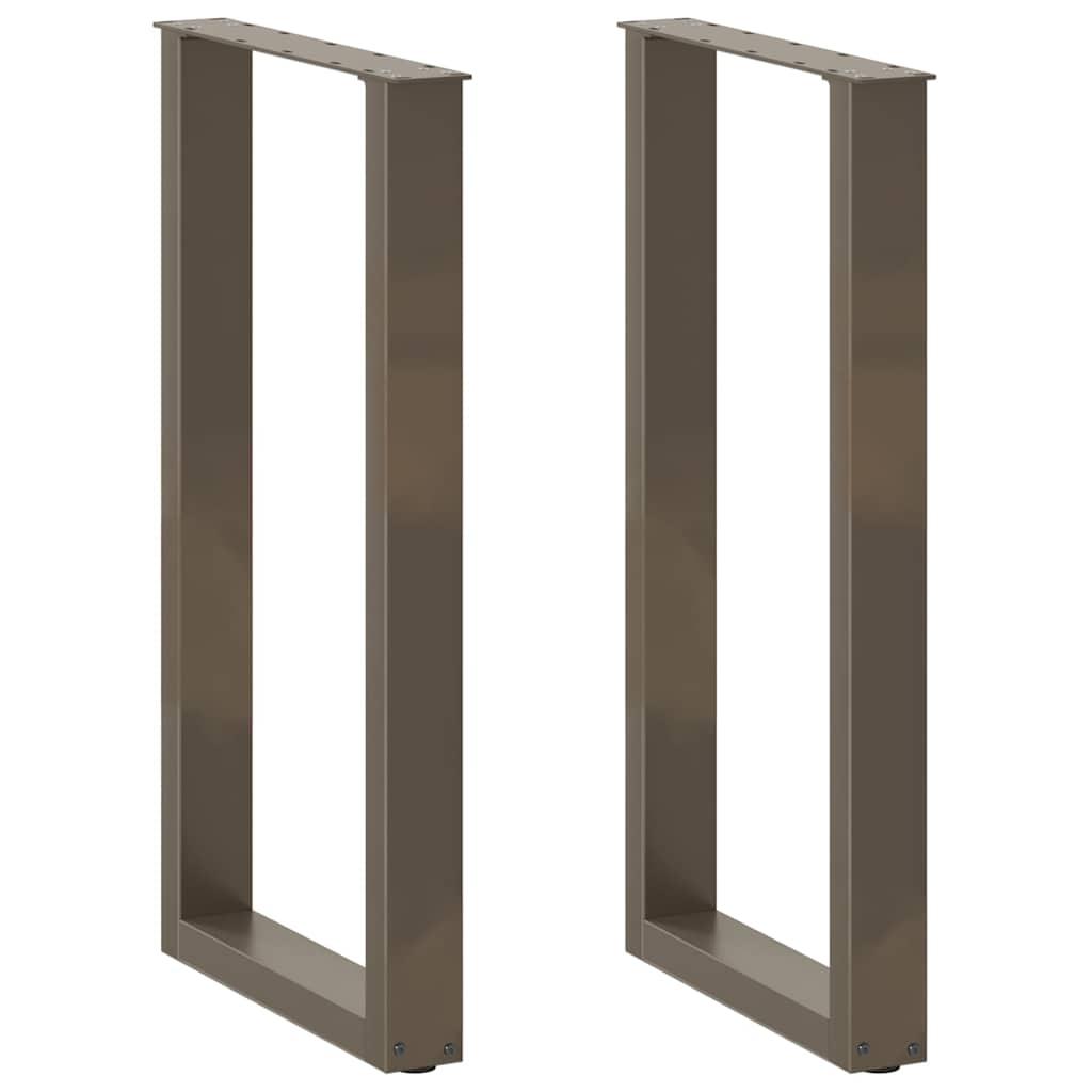 barbordsben U-formet 2 stk. naturstål 50x(90-91) cm stål