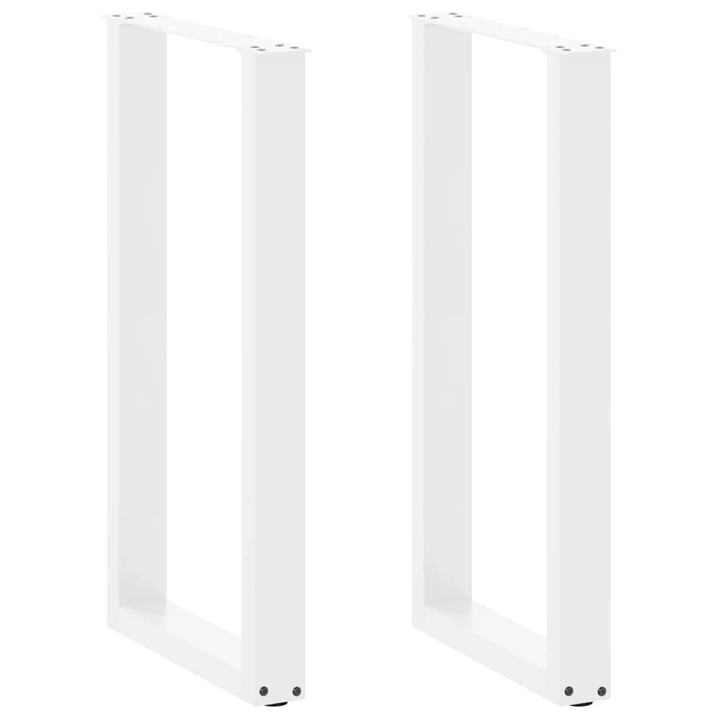 barbordsben U-formet 2 stk. hvid 50x(90-91) cm stål