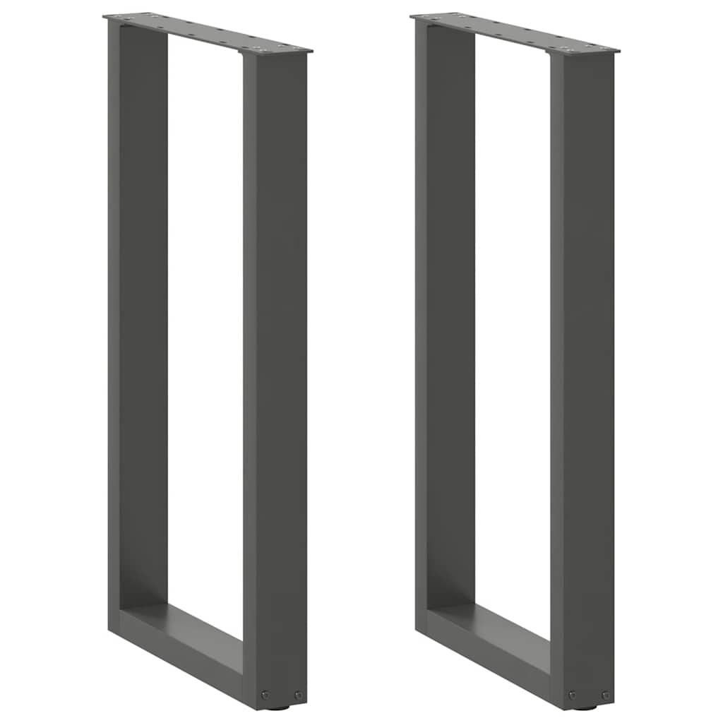 Barbordsben U-formet 2 stk. antracit 40 x 90-91 cm stål