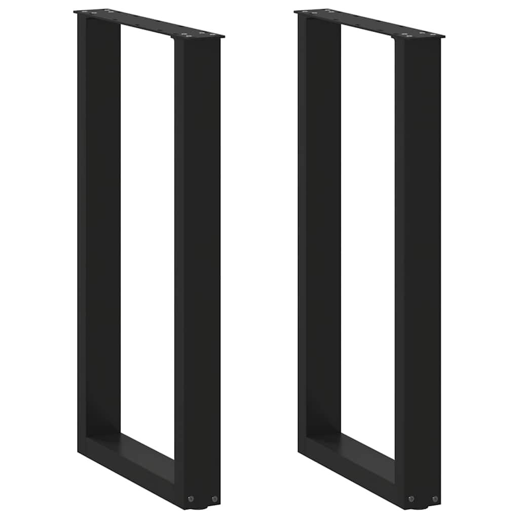 barbordsben U-formet 2 stk. sort 40x(90-91) cm stål