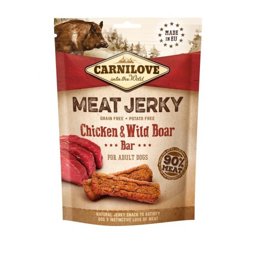 Hundesnack jerky – CARNILOVE kylling & vildsvin, 100 g