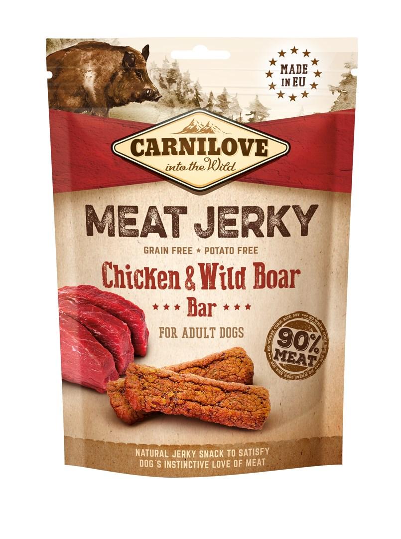 Hundesnack jerky – CARNILOVE kylling & vildsvin, 100 g