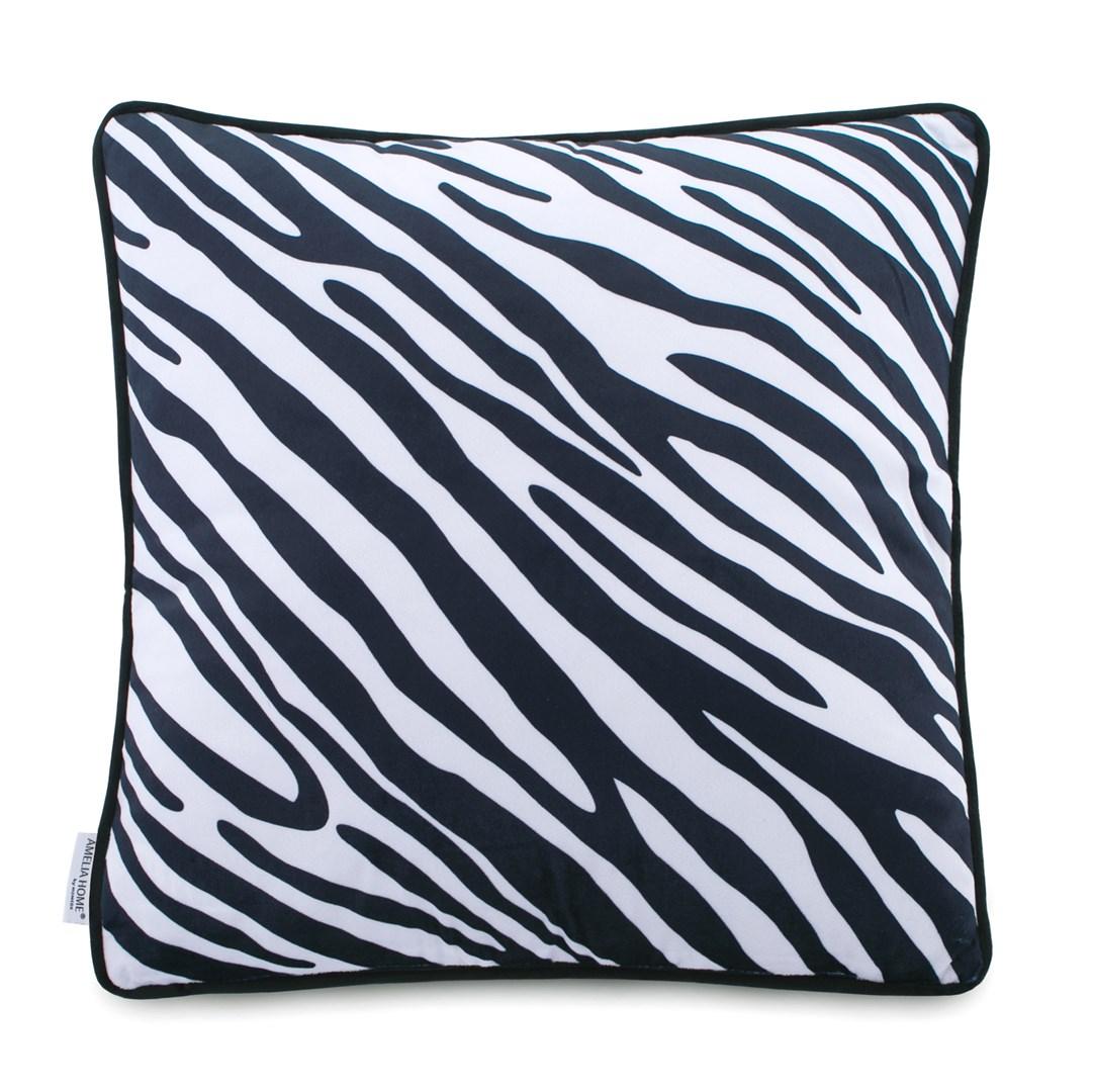 Pyntepude med zebramønster 45×45 cm – AmeliaHome FUN, hvid/sort