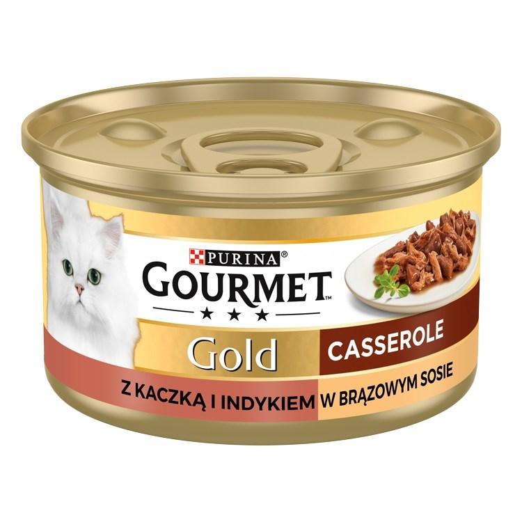 Vådfoder til kat – Purina Gourmet Gold Casserole med and og kalkun 85 g