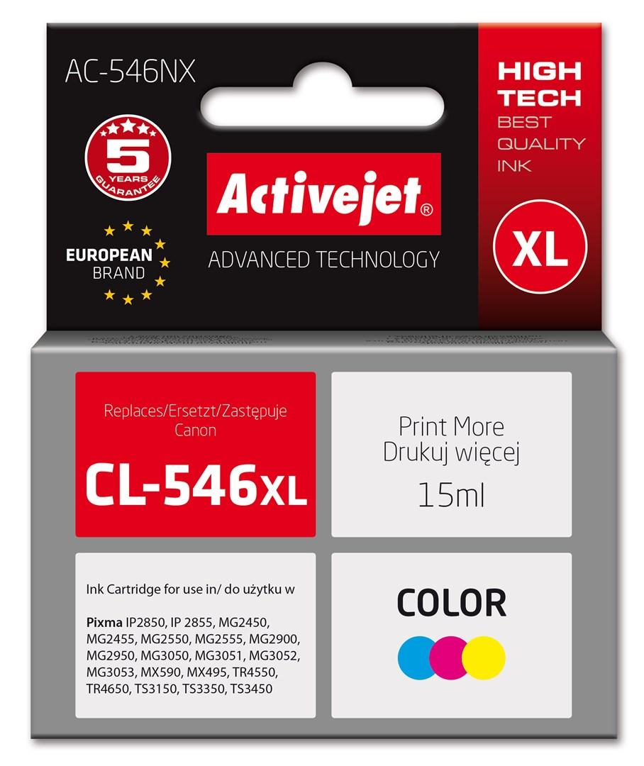 Blækpatron til Canon Activejet AC-546NX – erstatter Canon CL-546XL, farve, XL, 15 ml