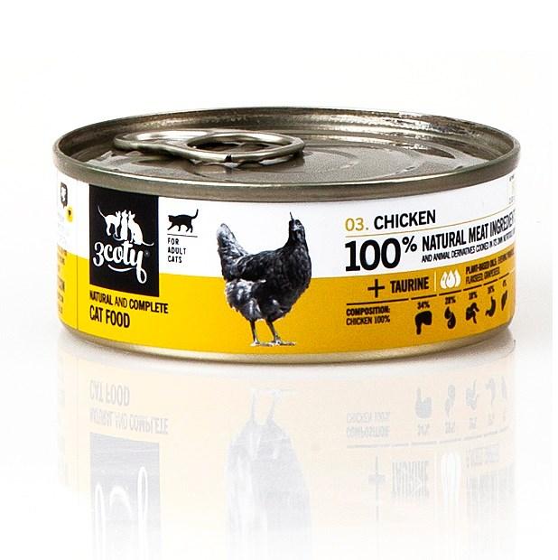 Vådfoder til kat – 3coty Chicken, 80 g