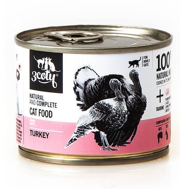 Vådfoder til kat - 3coty 07 Kalkun 180 g