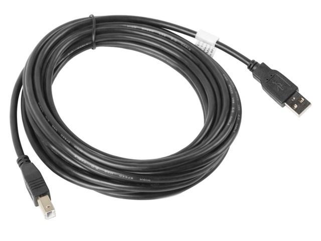 USB kabel – Lanberg USB 2.0 A til B, 5 m, sort billede