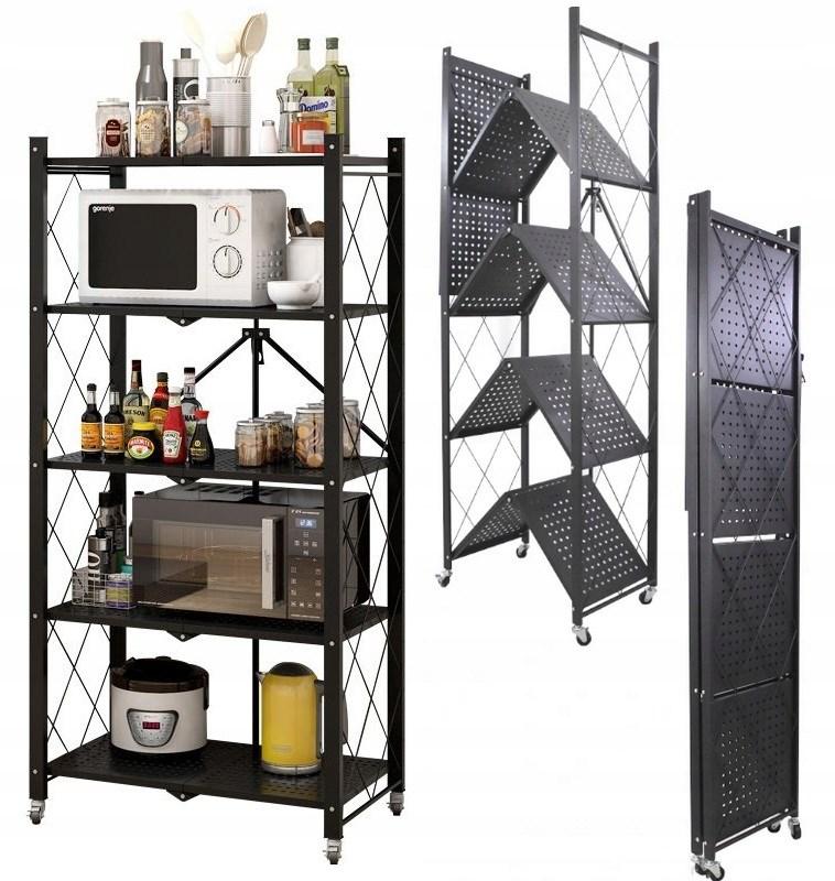 Reol på hjul i galvaniseret stål - Topeshop FS005, fritstående, 163×72×34 cm