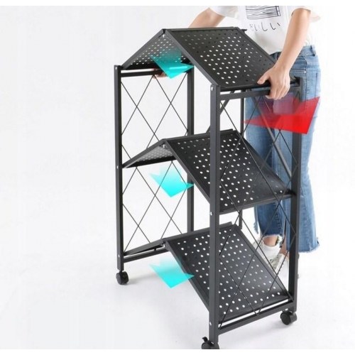 Reol på hjul i galvaniseret stål - Topeshop FS005, fritstående, 163×72×34 cm