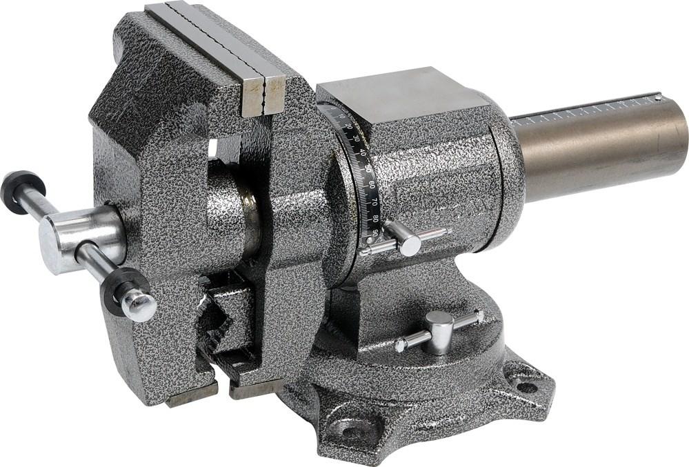 Bænkskrue YATO YT-6505 - ingeniørskruestik 10 cm, drejefod billede