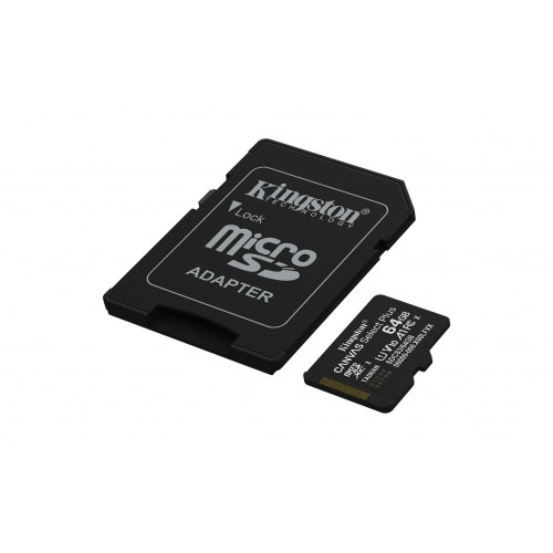 MicroSD-kort 64 GB – Kingston Canvas Select Plus Gen3 A1 100 MB/s inkl. SD-adapter