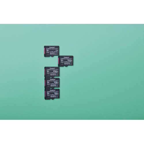 MicroSD-kort 64 GB – Kingston Canvas Select Plus Gen3 A1 100 MB/s inkl. SD-adapter