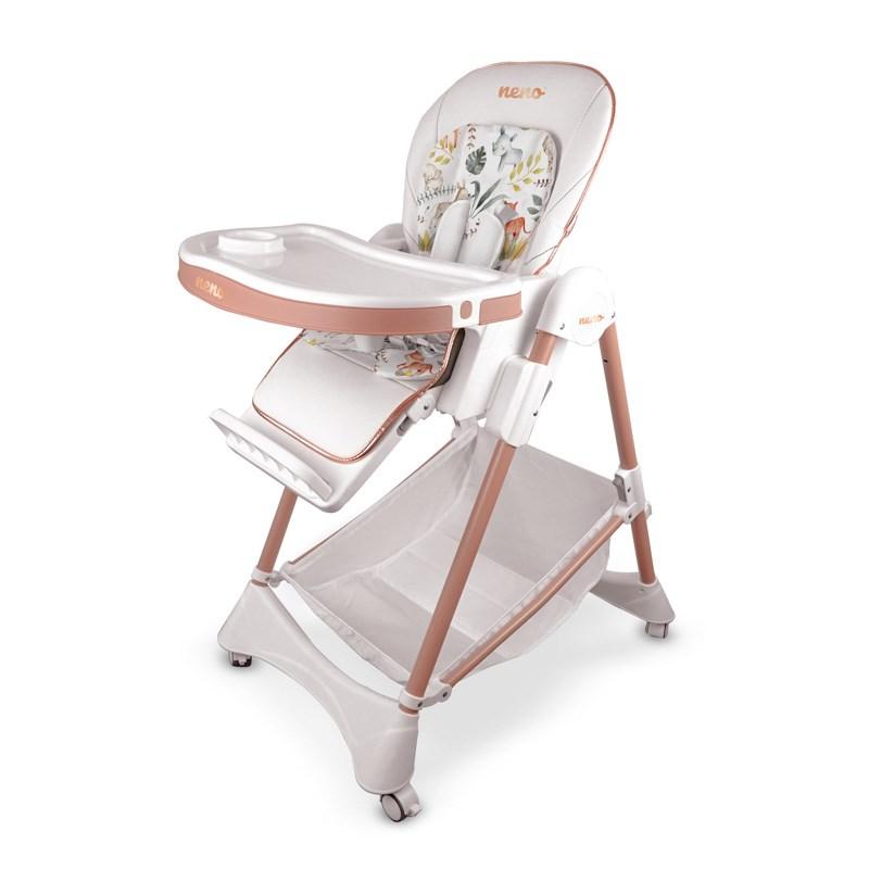 Højstol til baby - neno Sedi White, multifunktionel med bakke