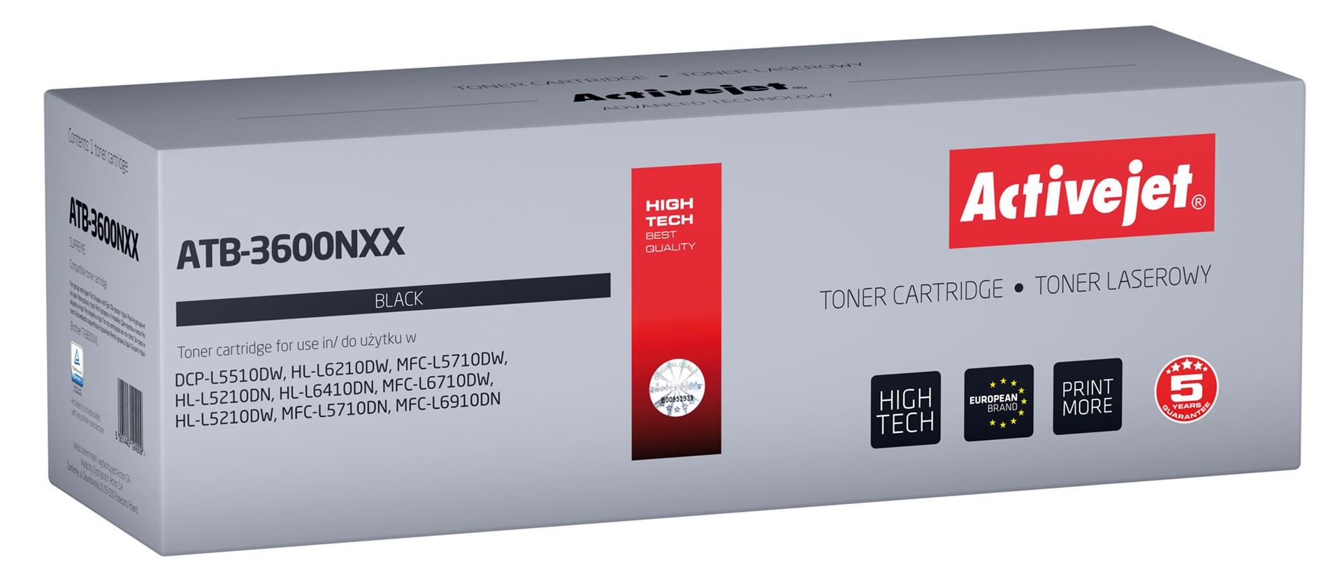 Toner til Brother – Activejet ATB-3600NXX, sort, 11.000 sider (erstatning for Brother TN3600XXL)