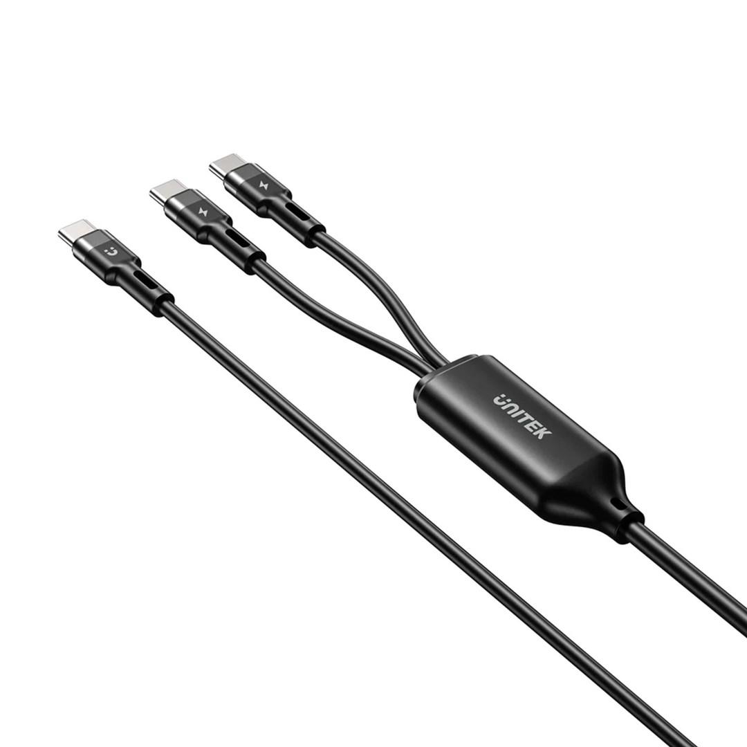 USB-C kabel 2-i-1 100 W PD silikone 1,8 m – UNITEK