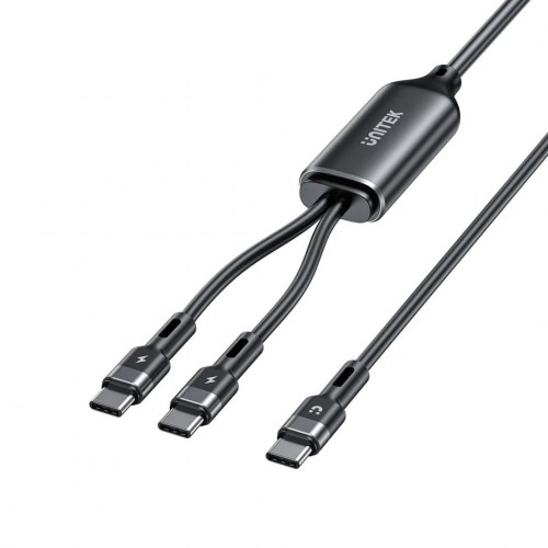 USB-C kabel 2-i-1 100 W PD silikone 1,8 m - UNITEK