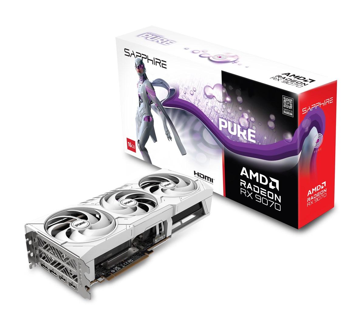 Grafikkort Sapphire PURE Radeon RX 9070 16 GB GDDR6 (hvid) billede