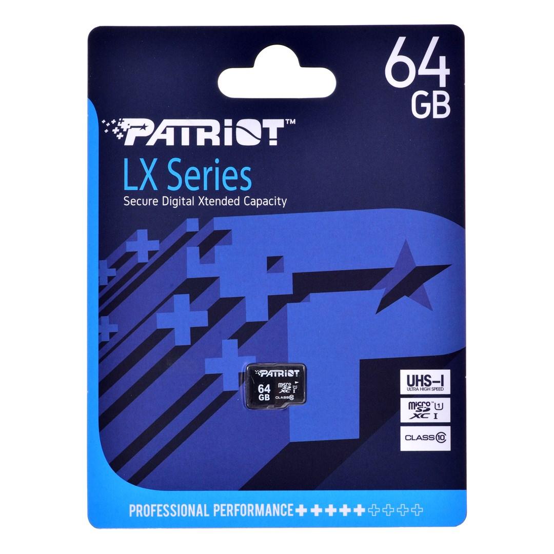 MicroSDXC hukommelseskort 64 GB - Patriot Memory LX Series UHS‑I Class 10 billede
