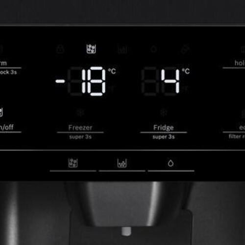 Fritstående side-by-side køleskab Bosch Serie 6 KAD93ABEP, 562 l, E, sort