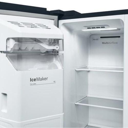 Fritstående side-by-side køleskab Bosch Serie 6 KAD93ABEP, 562 l, E, sort