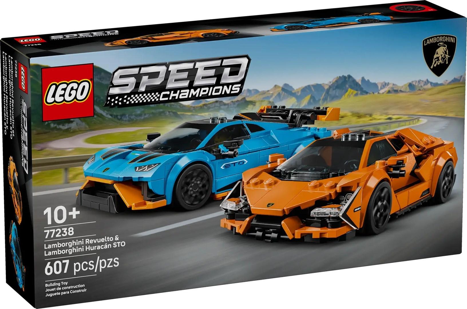 LEGO Speed Champions 77238 – Lamborghini Revuelto & Huracán STO byggesæt