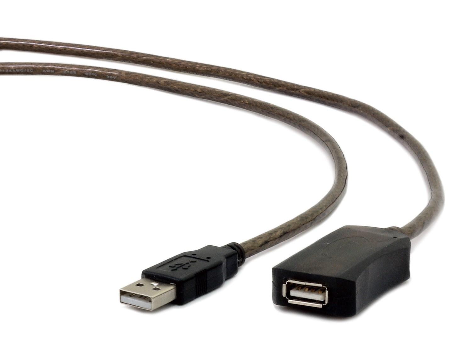 USB forlænger kabel 5 m - Gembird USB-A han til USB-A hun, USB 2.0, sort billede
