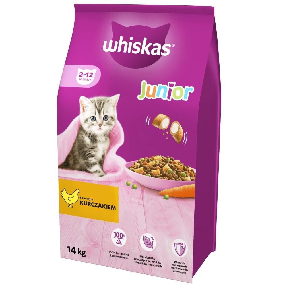 Tørfoder til kat – Whiskas Junior med kylling, 14 kg billede