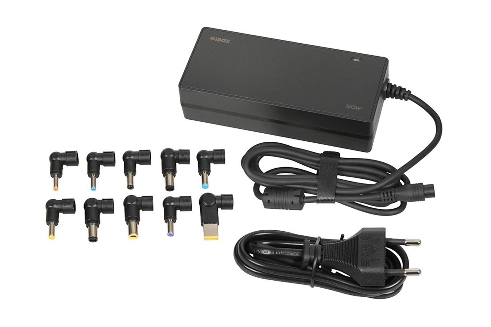 Strømforsyning til bærbar 120 W - iBox IUZ120WA, sort