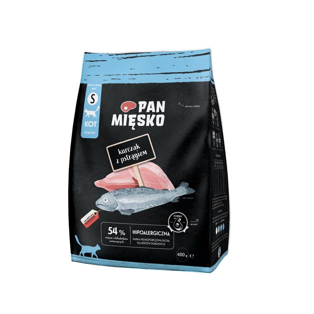 Kattemad tørfoder PAN MIĘSKO kylling med ørred S – 400 g
