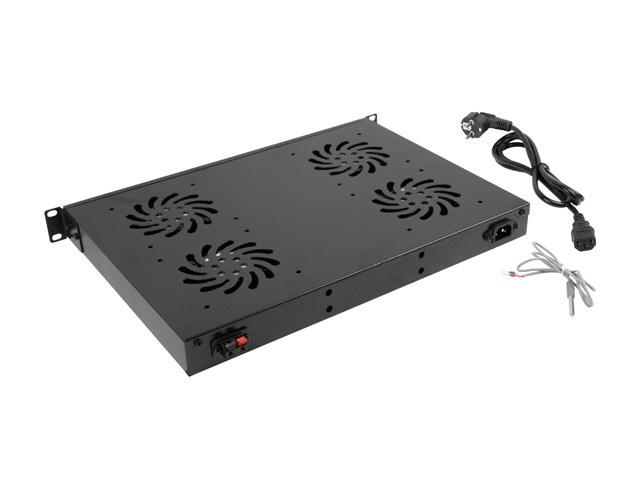 Rack-kølepanel 1U med 4 blæsere - Lanberg billede