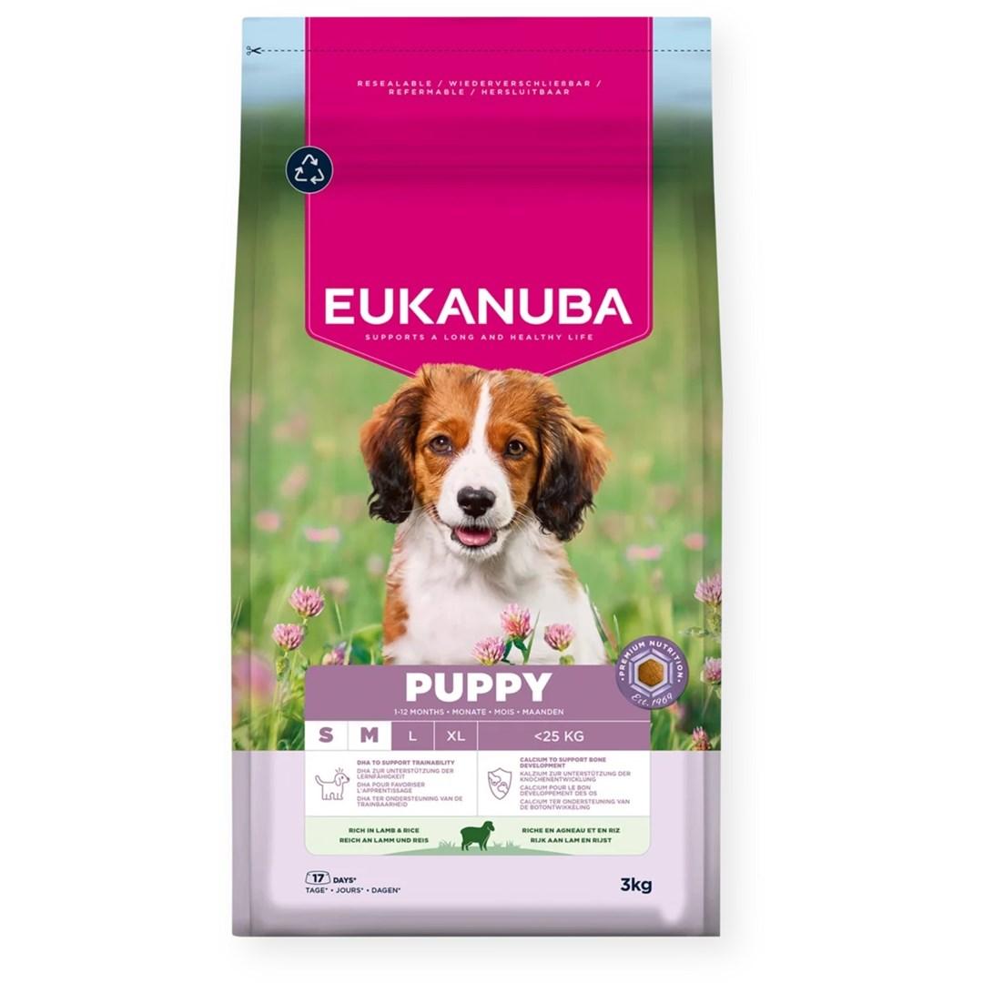 Hundefoder tørfoder EUKANUBA Puppy Small/Medium Lam & Ris 3 kg
