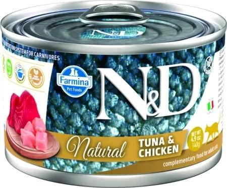 Vådfoder til kat – Farmina N&D Natural Tun & Kylling 140 g