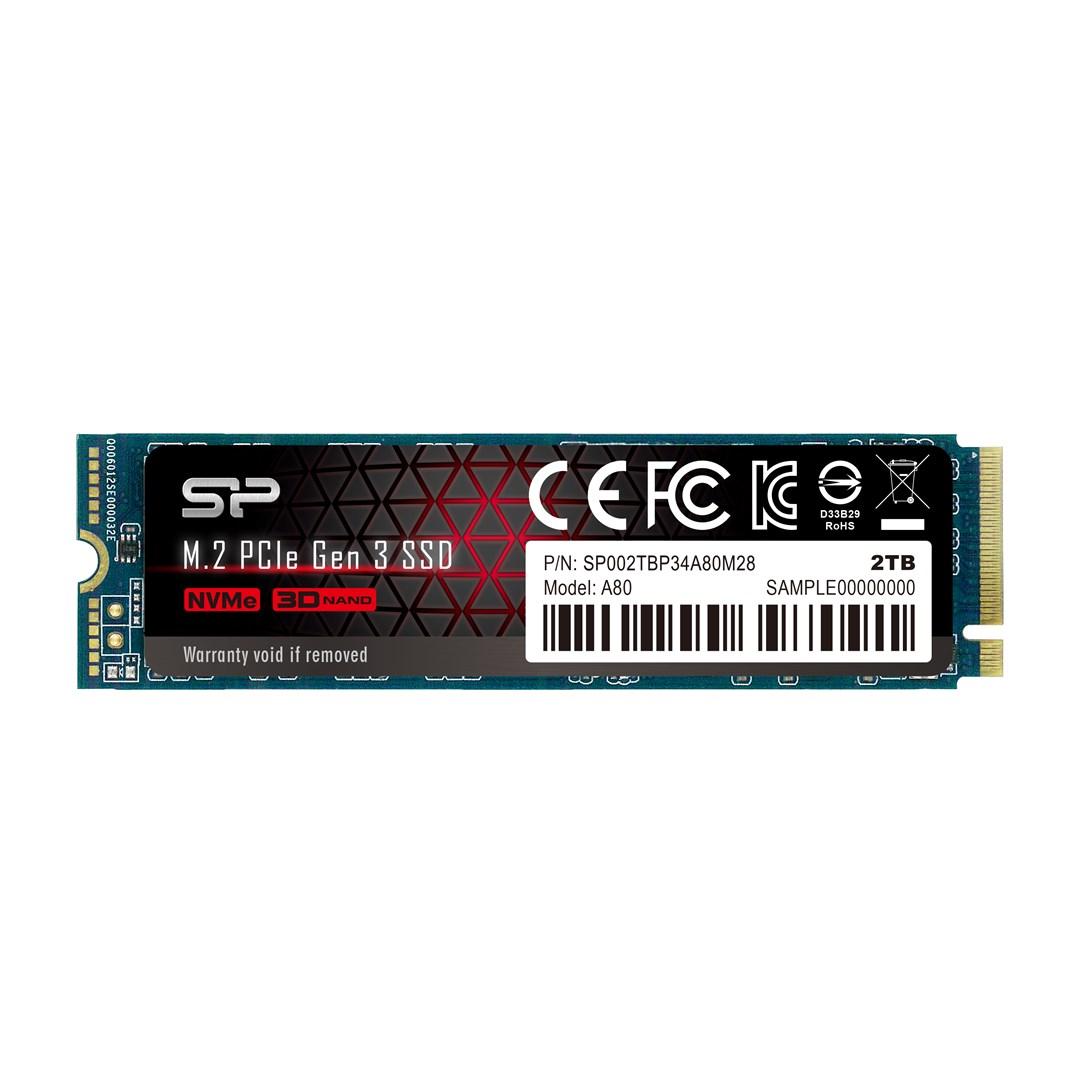 NVMe SSD Silicon Power P34A80 M.2 2 TB PCIe 3.0 x4 billede