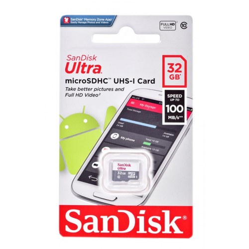Hukommelseskort microSDHC 32 GB – SanDisk Ultra, Class 10 UHS-I