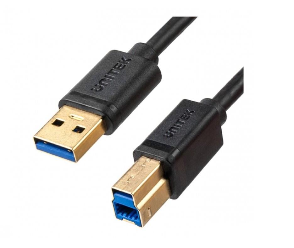 USB-kabel til printer USB-A til USB-B 3.0 2 m – UNITEK billede