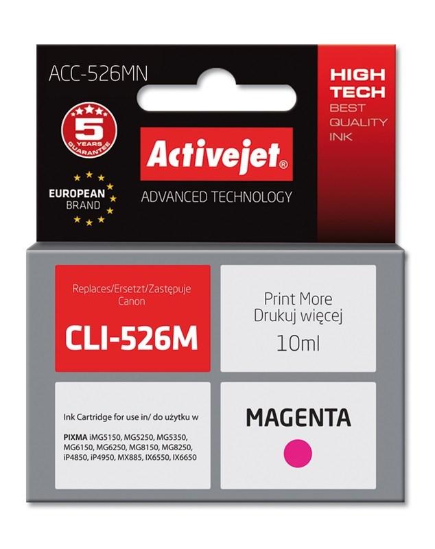 Blækpatron til Canon – Activejet ACC-526MN, magenta, 10 ml (CLI-526M, kompatibel, XL)