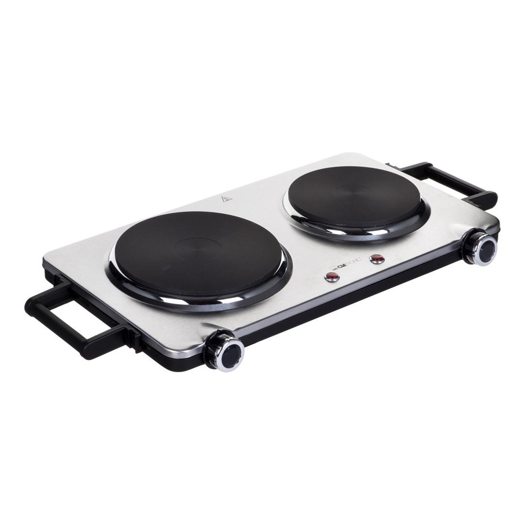Dobbelt kogeplade Clatronic DKP 3668 - 2 zoner, sort/rustfrit stål billede